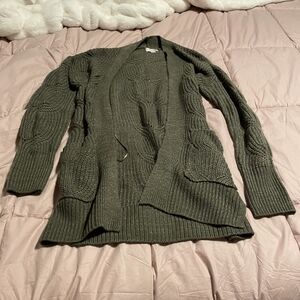 Sonoma Dark Green Cable Knit Cardigan